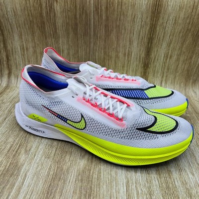 Nike ZoomX Streakfly Premium Men's Size 14 White Volt Crimson Running Shoes