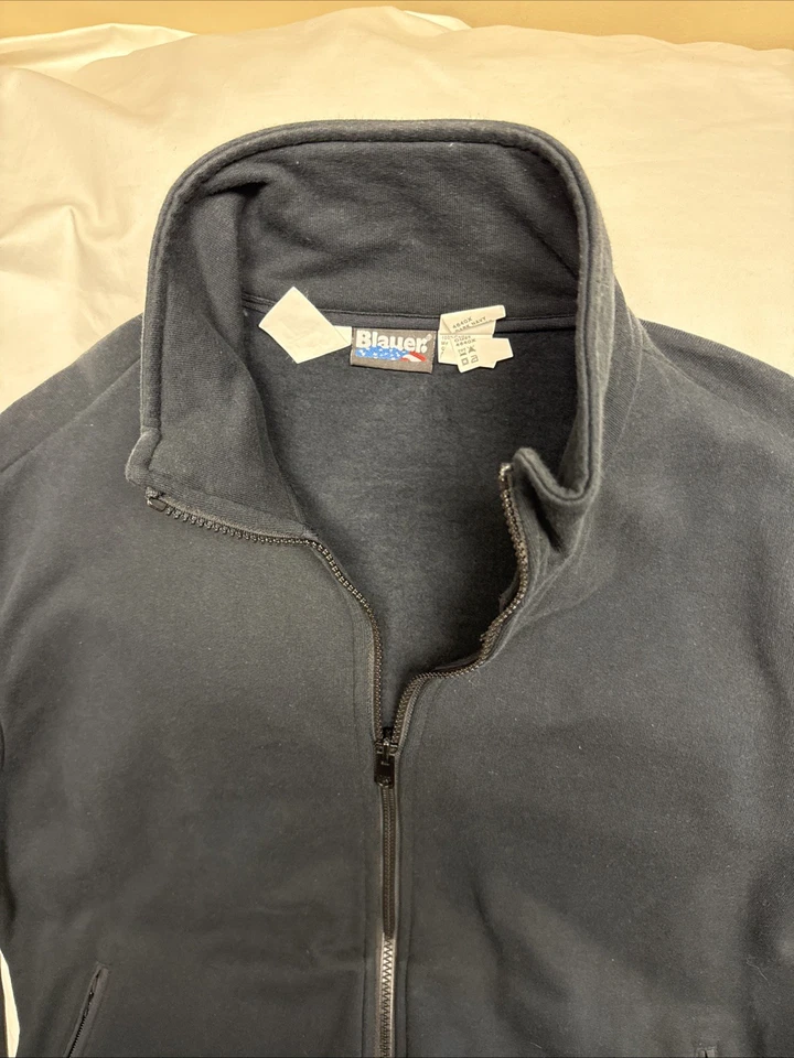 New Blauer 4640X 100% Cotton Fleece w/ B. XDry Jacket Mens L Reg Dark Navy - Image 3 of 4