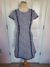 Eliza J Women's Sleeveless Navy Tweed Dress (Size 4)