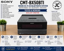 Sony CMT-BX50BTI Micro Hi-Fi CD Bluetooth iPod Dock AM/FM Stereo - Tested Work
