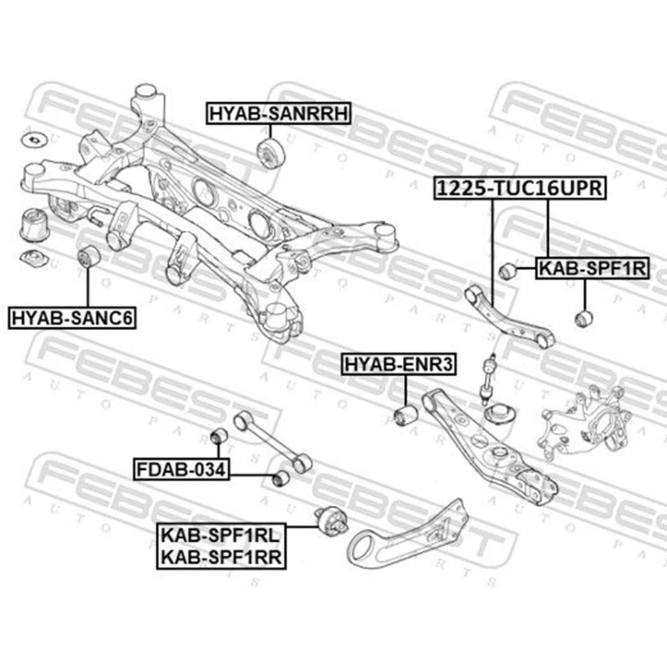 2X FEBEST Triangle Supérieur Arrière Convient pour Hyundai IX35 Tucson Kia - Photo 3/3