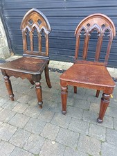 Late  Victorian Gothic Revival Associated Church Hall chairs. £295