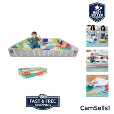 Foldable Foam Play Mat Reversible 57x57 in, Multicolor  Reversible design wi...