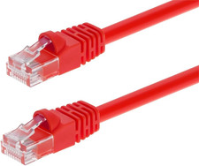 7FT 24AWG Cat5E 350Mhz UTP Ethernet Bare Copper Network Cable - Red