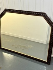 Approx 89 Cm X 112 Cm Large Mahogany Style Mirror