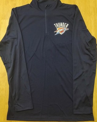NBA Oklahoma City Thunder UNK Men s Small Navy Blue Long Sleeve 1/4 Zip NEW 