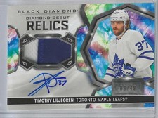20-21 UD Black Diamond #DD-TL Timothy Liljegren Diamond Debut Relics Auto /49