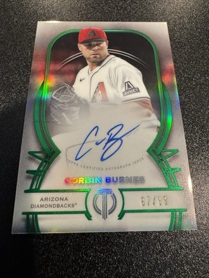 CORBIN BURNES 2026 TOPPS TRIBUTE AUTOGRAPH GREEN /99 #TA-CBU DIAMONDBACKS