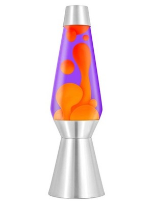 27'' Grande LAVA Lamp - Silver Base/Cap Yellow Wax/Purple Liquid