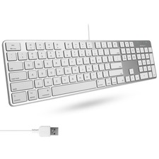 Ultra-Slim USB Wired Keyboard with Number Key...