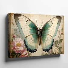 Wall Art Canvas a Romantic and Painterly Depiction of a Butterfly with Soft