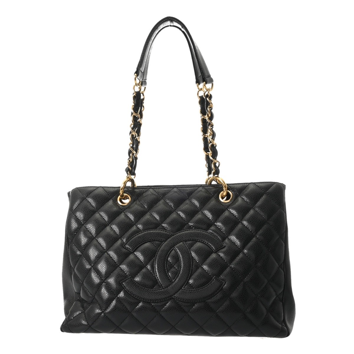 CHANEL GST Grand Shopping Tote A50995 Matrasse Caviarskin black Women Tote Bag