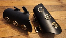 Boiled Leather and Metal Grommet Bracers arm wrist armor medieval 