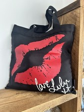 Lulu Guinness x Action on Addiction Black Lips Shopper Tote 💋 Limited Edition