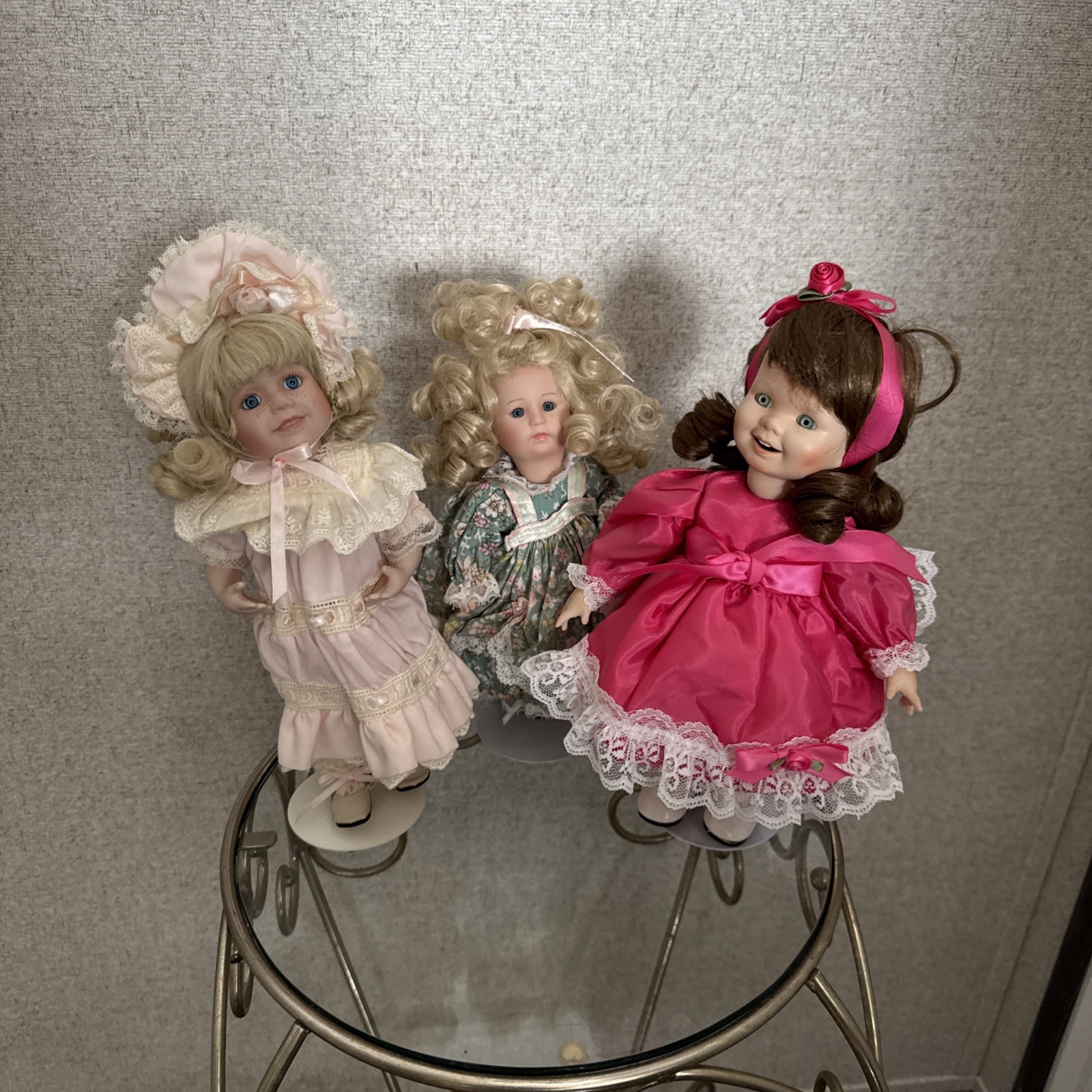 three Porcelain Dolls For 10