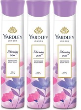 Yardley London Refreshing Body Spray Deo Morning Dew Fragrance Perfume 3x150 ml