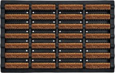 Image of Non Slip Door Mat Natural Coir Front Entrance Rug Heavy Duty Large 60 x 40cm