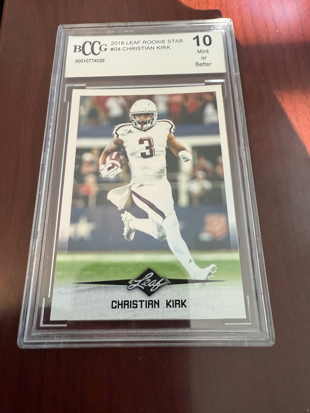 2018 Leaf Rookie Star #04 Christian Kirk Rookie Card. BCCG 10 MINT