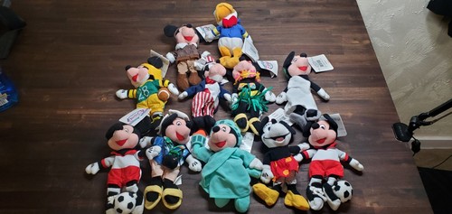 Disney Store Mickey Mouse Bean Bag Plush 8" Lot Of 11 Stuffed Animal Dolls Tags