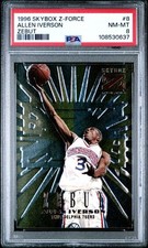 1996 Skybox Z-Force Allen Iverson ROOKIE RC Zebut #8 PSA 8 NM-MT 76ers