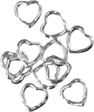 100Pcs Heart Shaped Bead Frame for DIY Jewelry Bracelet Necklace Making,14Mm Sil