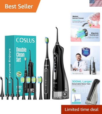 C20 & C41 Portable Water Flosser with Electric Toothbrush Combo: 2-in-1 Oral ...