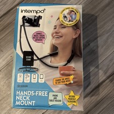 Itempo Hands Free Neck Mount Mobile Phone Holder 12- 18 CM Universal Black