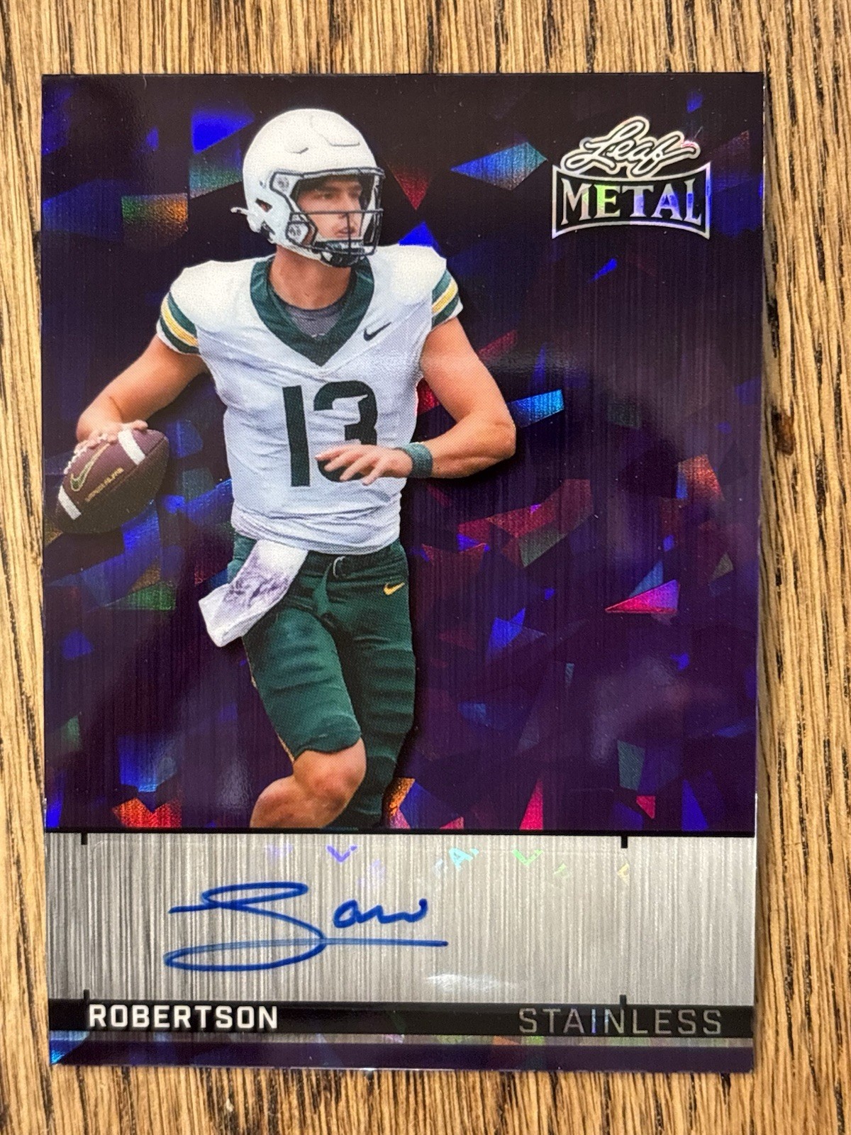 🔥Sawyer Robertson 1/1 Auto🔥2026 Leaf Metal Stainless Crystal RC Raiders Rookie