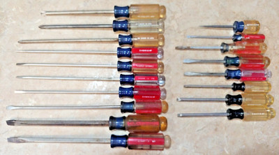 Vintage Craftsman Lot of 18 Phillips, Slotted Flat Torx Screwdriver Set USA Made