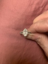 14K Solid White Gold Diamond Engagement Ring Size 6