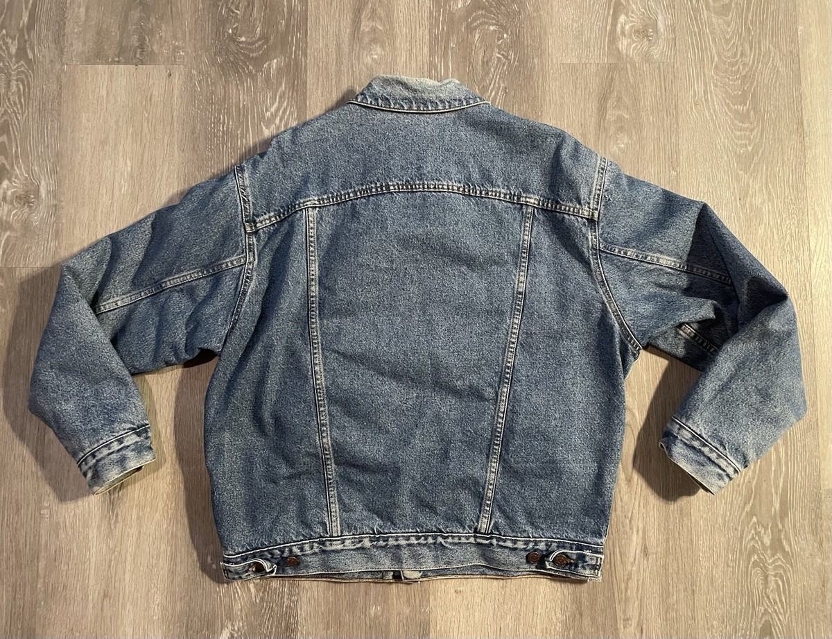 90s usa製 levi's denim jacket XL leather Vintage 90s Levis Denim Trucker Jacket Mens XL American