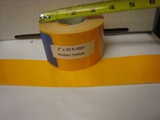 3M BRAND  4081 AMBER YELLOW GOLD ROLL REFLECTIVE TAPE 2" x 25' CUSTOM CUT