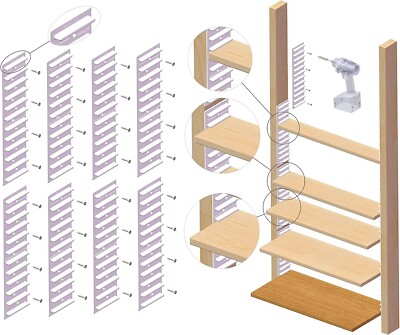 EZStudRack Shelving System- 8 Pack White, 32 Wood Screws-WOOD NOT INCLUDED
