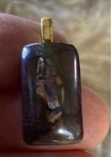 8.33 CT Natural Australian Boulder Opal Rectangular Multicolored Pendant
