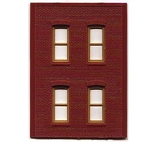 HO DPM 2 Story/4 Rectangle Windows (4)