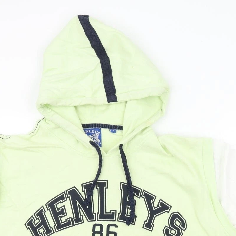 Henleys Womens Green 100% Cotton Pullover Hoodie Size 4 - Slogan - Image 4 of 4