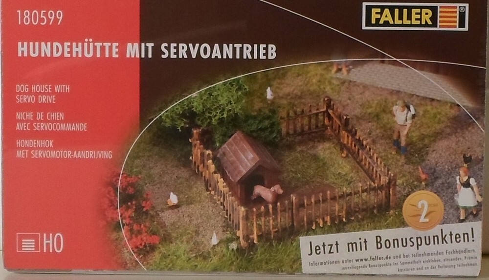 Faller 180599 H0 1/87 Kit Cuccia Cane in Recinto Con Servo per Movimento