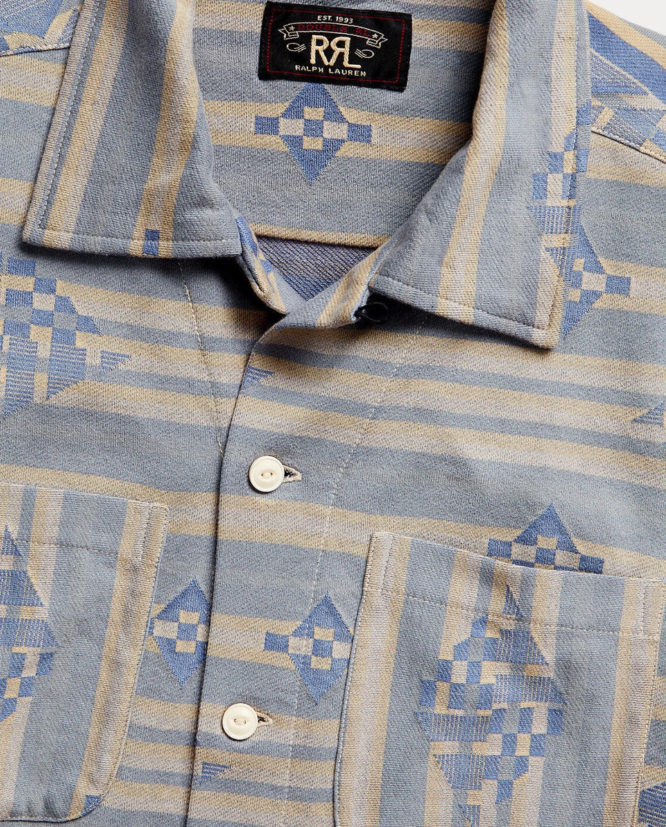 Ralph Lauren RRL Jacquard Knit Cotton Jersey Southwestern Camp