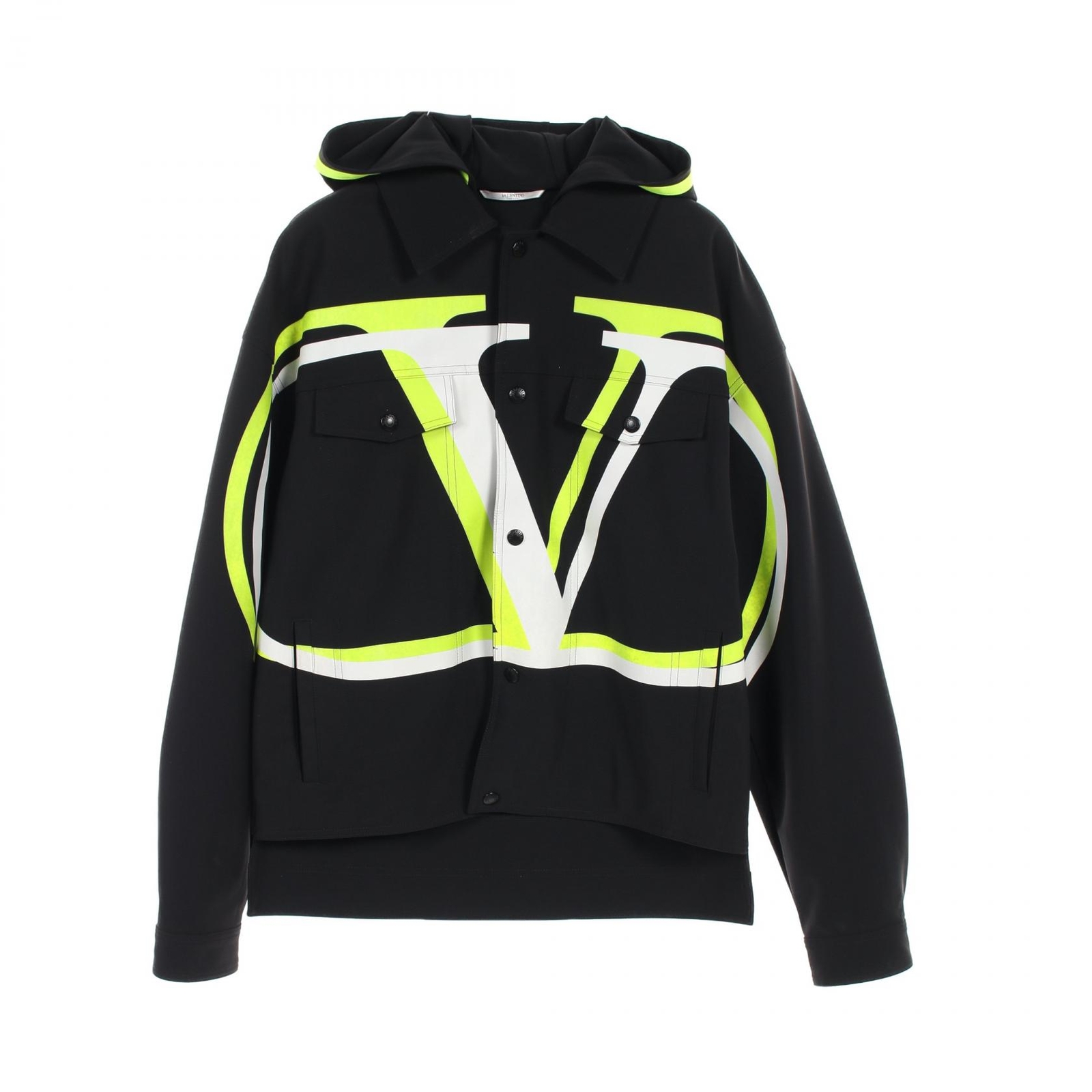 ALTRA Giacche Valentino logo V W3C1H756FS nylon nero verde grigio usate uomo taglia 46