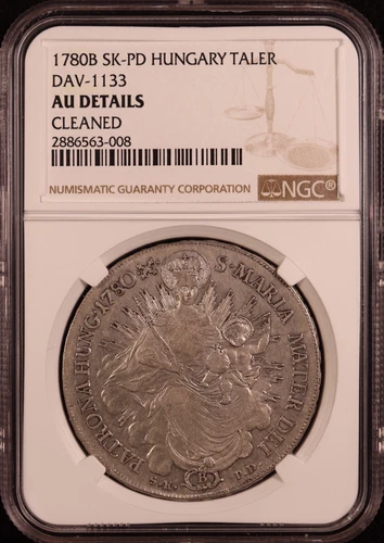 1780-B SK-PD Hungary "Maria Theresa" Thaler - NGC AU Details - Scarce Coin!