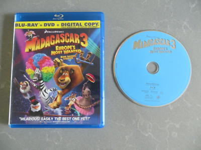 Disney Madagascar 3 Europe's Most Wanted Blu-Ray ONLY NO DVD