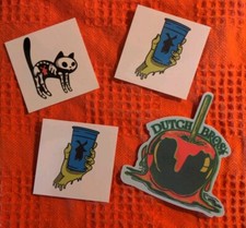 Dutch Bros Halloween 2024 Temporary Tattoos Cat Zombie Hand Apple Sticker