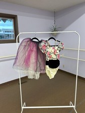 Girl's Dance Costume, Dansco, Child's X-Large, Ivory/Black/Eggplant, New