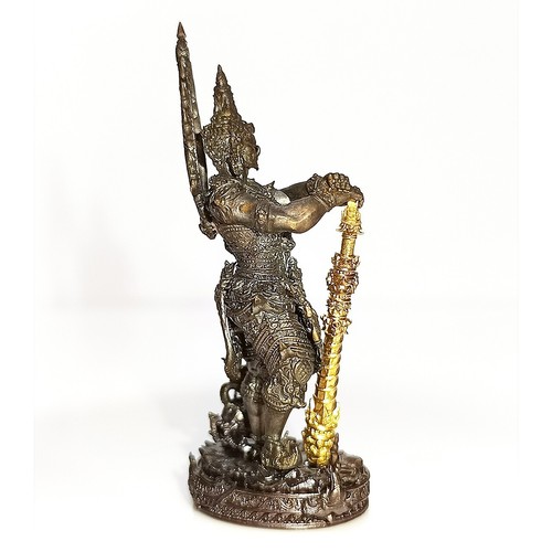 Thailändisches Amulett Thao Wessuwan Kuvera riesige Mini-Statue Nawa Loha Wat Bo BE2565 - Bild 4 von 20