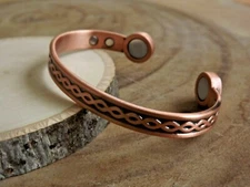 Pure Copper Magnetic Bracelet 2 Large 4 Regular Magnets Arthritis Therapy Cuff