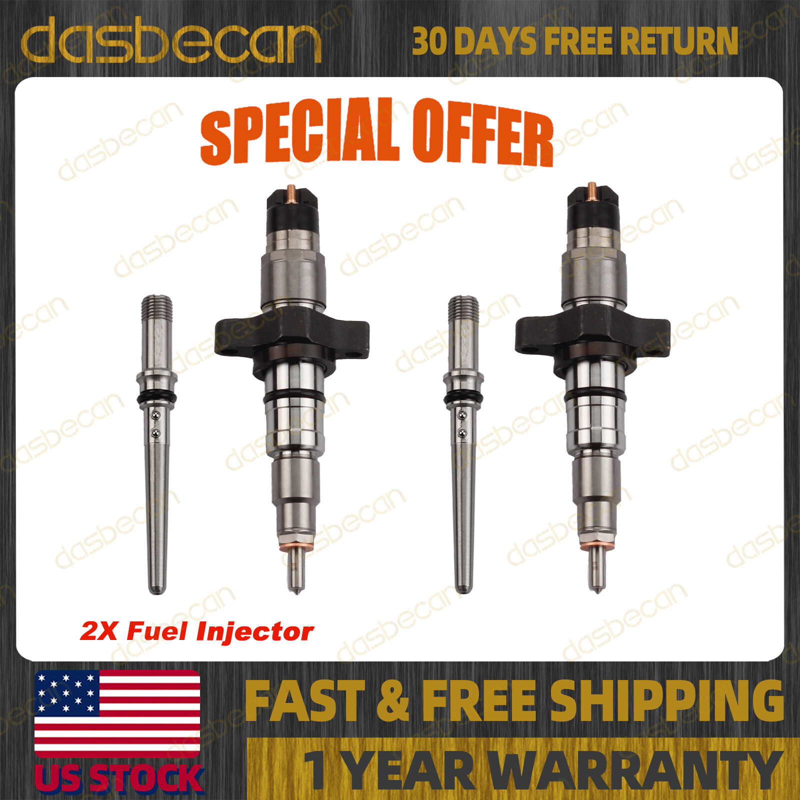 2X Diesel Fuel Injector for Dodge Ram 5.9L Cummins 2004-2009 OEM 0445120238 5263316