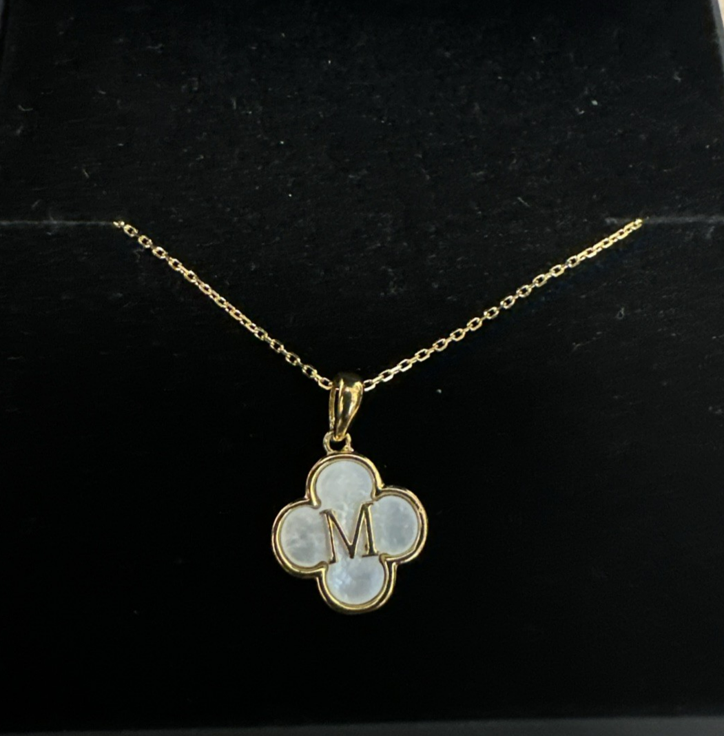 Rachel Zoe Gold Plate Sterling Silver Mother of Pearl 4 Leaf