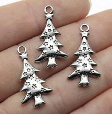 30pcs 27x14mm Alloy Charms Christmas Tree Star Pendant For Jewelry Making EF3926