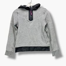 Ivivva by Lululemon Girls Hoodie Sweatshirt Pullover 1/4 Zip Gray Size 14 Fleece