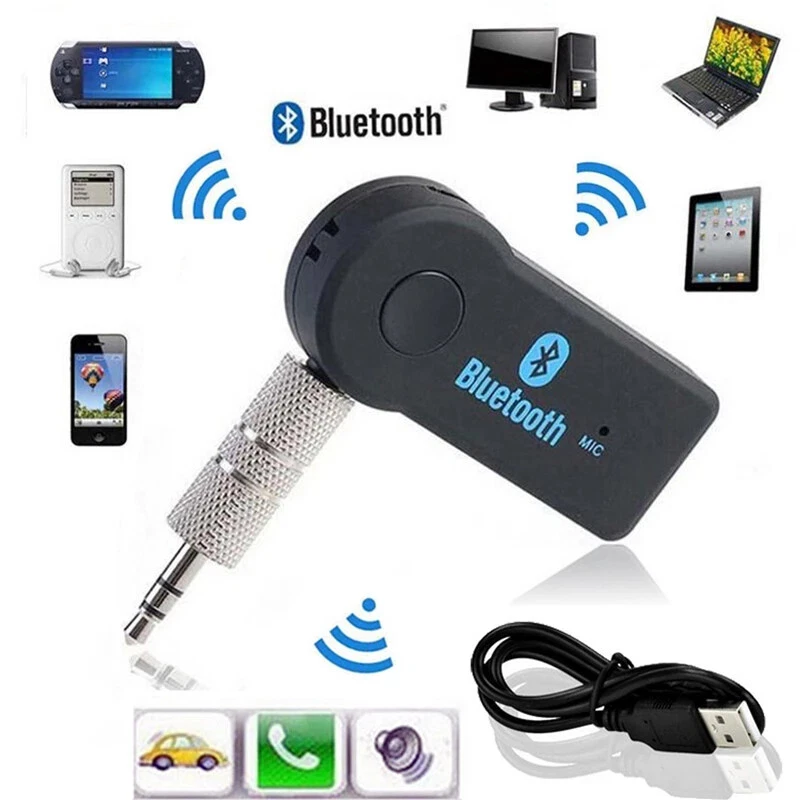 Bluetooth Wireless 3.5mm AUX Audio Stereo Music Car Receiver Adapter with Mic Uk
